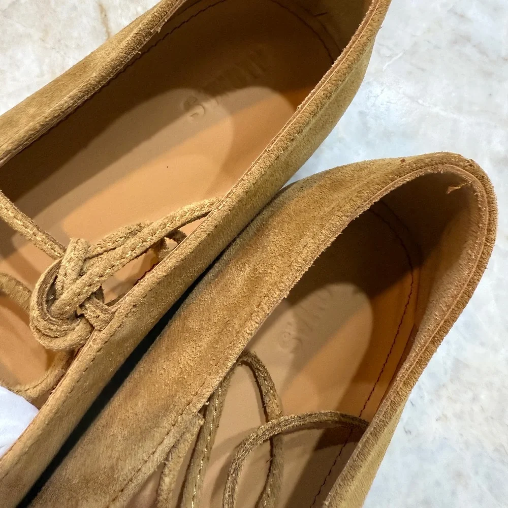 ALOHAS Camel Suede Flats - Picture 5 of 9